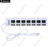 USB 2.0 7-Port Hub Adapter for Desktop Laptop PC Notebook Computer - Toplen