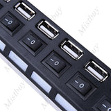 USB 2.0 7-Port Hub Adapter for Desktop Laptop PC Notebook Computer - Toplen