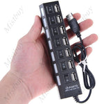 USB 2.0 7-Port Hub Adapter for Desktop Laptop PC Notebook Computer - Toplen