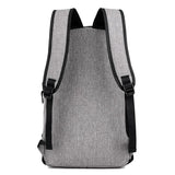 Men Polyester Solid Big School Bag Backpack for Teenager USB Charge Interface - Toplen