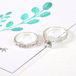 925 Sterling Silver plated Diamond Couple Rings