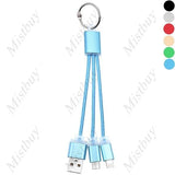 2 in 1 Portable Key Ring Micro-USB Cable for Universal Cellphone Android iOS iPhone iPad - Toplen