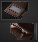 Mens Luxury Soft Leather Wallet With Zip - Toplen