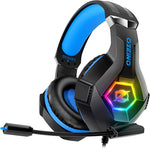decoche Gaming Headset Stereo Surround Sound Gaming Headphones with Breathing RGB Light & Adjustable Mic for PS4 PS5 PC Xbox One Laptop Mac