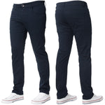 Mens Slim Fit Chinos Stretch Skinny Pants Casual Smart All Waist Jeans - Toplen