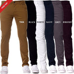 Mens Slim Fit Chinos Stretch Skinny Pants Casual Smart All Waist Jeans - Toplen