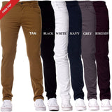 Mens Slim Fit Chinos Stretch Skinny Casual Smart Jeans All Waist - Toplen