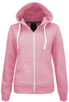 Womens Plain Hoodie Sweatshirt Hooded Jumper Jacket Zip Top - Toplen