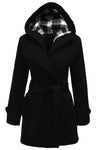Womens Ladies Girls Belted Fleece Coat Hooded Jacket - Toplen