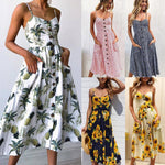 Womens Holiday Off Shoulder Floral Sundress Summer Beach Party Dress - Toplen