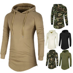 Men's Casual Long Sleeve Hooded Shirts Slim Fit Top - Wishmid