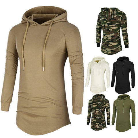 Men's Casual Long Sleeve Hooded Shirts Slim Fit Top - Wishmid