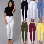 Women Pencil Stretch Casual Look Denim Skinny Jeans High Waist Trousers - Toplen