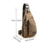 Unisex Canvas Casual Military Hiking Bicycle Crossbody Chest Bag Shoulder Bag - Toplen