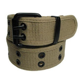 Mens Plain Eyelet Webbing Canvas Belt Will Fit up to 44 - Toplen