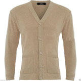 Mens Plain Knitted V Neck Buttoned Cardigan - Toplen