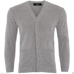 Mens Plain Knitted V Neck Buttoned Cardigan - Toplen