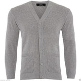Mens Plain Knitted V Neck Buttoned Cardigan - Toplen
