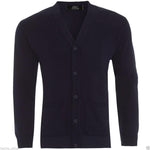 Mens Plain Knitted V Neck Buttoned Cardigan - Toplen
