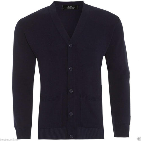 Mens Plain Knitted V Neck Buttoned Cardigan - Toplen