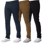 Mens Slim Fit Chinos Stretch Skinny Pants Casual Smart All Waist Jeans - Toplen