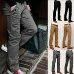 Mens Chinos Trousers Cotton Slim Fit Jeans Straight Leg Designer Casual - Toplen
