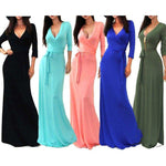 Long Sleeve Maxi Dress Evening Party Cocktail Prom Formal Long Dress - Toplen