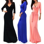 Long Sleeve Maxi Dress Evening Party Cocktail Prom Formal Long Dress - Toplen