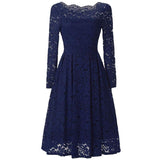 Ladies Lace Swing Skater Party Evening Retro Dress - Toplen