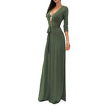 Long Sleeve Maxi Dress Evening Party Cocktail Prom Formal Long Dress - Toplen