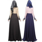 Women Kaftan Abaya Jilbab Muslim Bow Long Sleeve Maxi Dress - Toplen