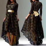 Womens Lace Floral Long Dress Cocktail Formal Prom Party Evening Dress - Toplen