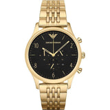 Emporio Armani AR1893 Black Dial Gold Strap Watch - Toplen