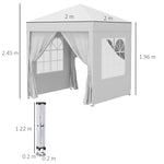 Gazebo Outsunny Pop Up Canopy size (2 x 2m) White