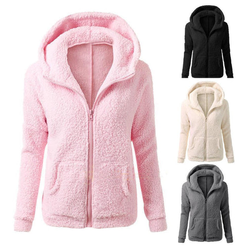 Womens Ladies Hoodie Fleece Sweatshirt Hooded Coat Zip Jacket - Toplen