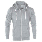 Mens Boys Sweatshirt Plain American Fleece Zip Up Hoodie - Toplen