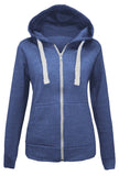 Womens Plain Hoodie Sweatshirt Hooded Jumper Jacket Zip Top - Toplen