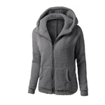 Womens Ladies Hoodie Fleece Sweatshirt Hooded Coat Zip Jacket - Toplen