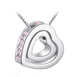 Charm Women Pendant Jewelry Crystal Heart 925 Sterling Silver Necklace - Toplen