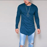 Mens Casual Long Sleeve Shirts Formal Slim Fit Shirt Tops T-Shirt - Toplen