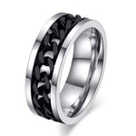 Men's Stainless Steel Curb Chain Band Ring - Toplen