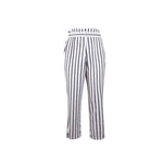 Women High Waist Striped Casual Lace Up Trousers