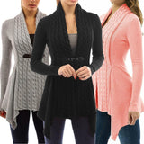Women Long Knitted Sweater Tops Cardigan Overcoat Coat - Toplen