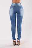 Womens Ladies Celeb Stretch Ripped Skinny High Waist Denim Pants Jeans 6-14 - Toplen