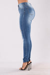 Womens Ladies Celeb Stretch Ripped Skinny High Waist Denim Pants Jeans 6-14 - Toplen