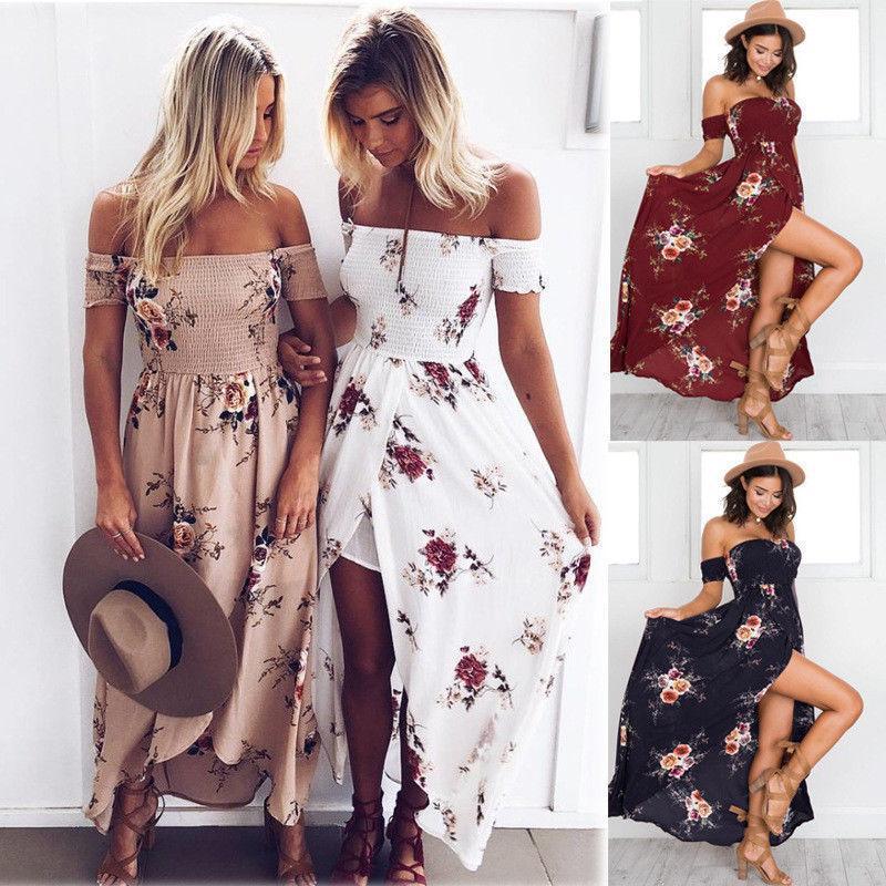 Maxi off the shoulder summer dresses top