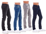 Mens Boys Slim Fit Stretch Quality Jeans Regular Smart Branded Jeans 30-42 - Toplen