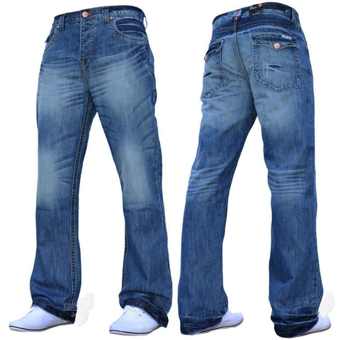 New Mens Boys Straight Leg Stylish Jeans All Waist & Sizes - Toplen