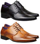 Mens Leather Lined Italian Casual Formal Brogues Office Wedding Shoes - Toplen