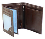 Mens Quality Soft Leather Wallet With ID Zip And Coin Pocket Brown - Toplen